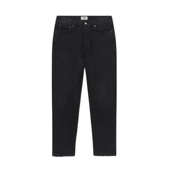 Agolde Jeans Riley Straight Ankle Size 26 Button Fly Dark Wash Black 90s Denim - Picture 1 of 9